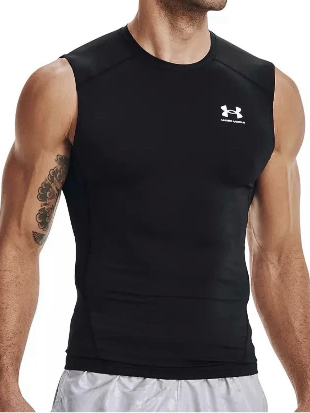 Under Armour Men's UA HeatGear Armour Compression Tank Top Sz Large Black